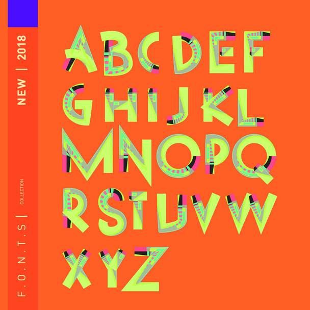 Вектор абстрактного красочного шрифта и алфавита
 - Вектор,изображение