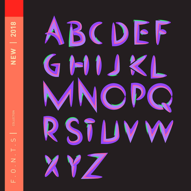 Vector of abstract colorful font and alphabet - Vektör, Görsel