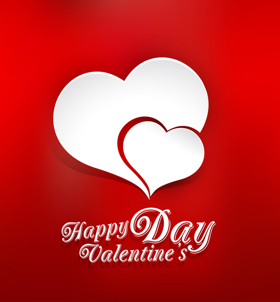 vector background of Valentine's Day, with two paper hearts - Вектор,изображение