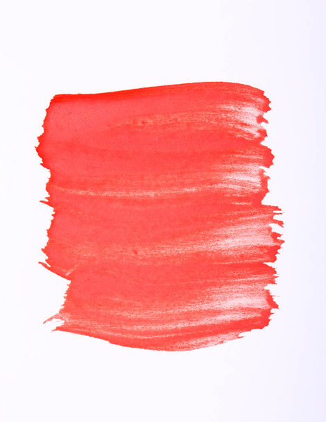 Red marker paint texture isolated on white background. Red paint stroke. Pattern, texture of colored watercolor paint. Gouache. Abstraction. - Foto, Imagem