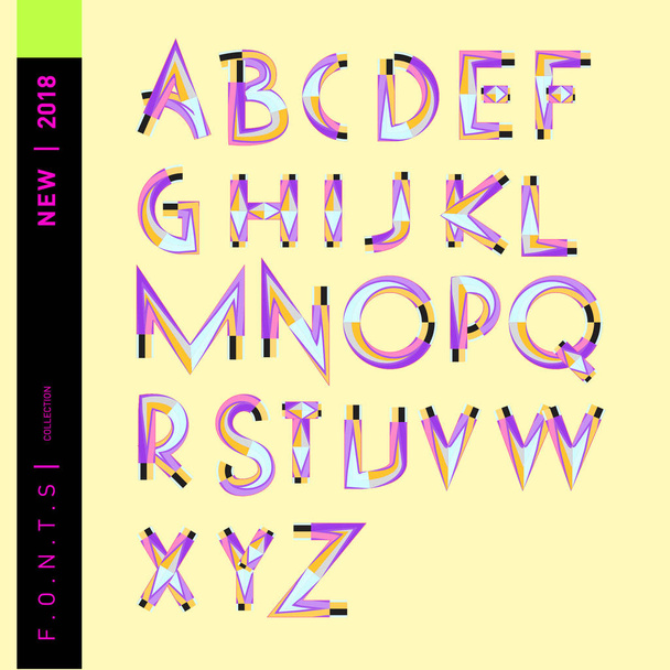 Vektor abstraktní barevné písmo a abeceda - Vektor, obrázek
