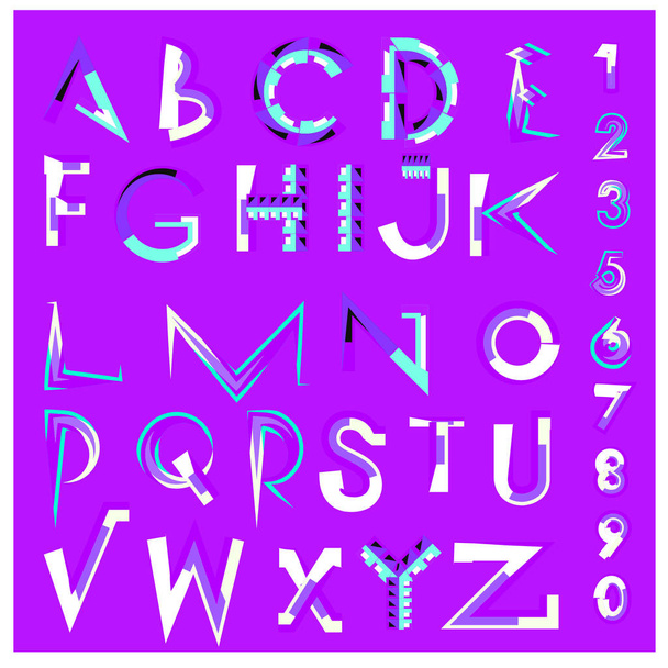 Vector de fuente abstracta de colores y alfabeto
 - Vector, Imagen