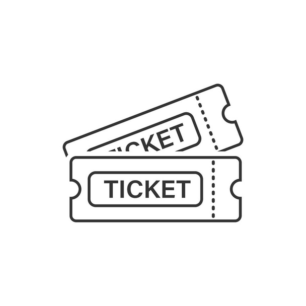 Cinema ticket icon in flat style. Admit one coupon entrance vector illustration on white isolated background. Ticket business concept. - Vector, Image