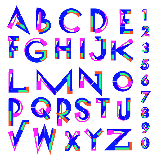 Vector of abstract colorful font and alphabet - Vetor, Imagem