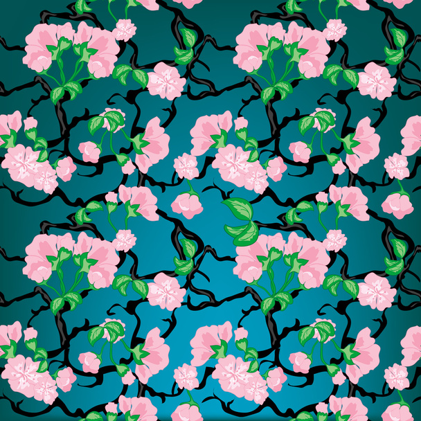 Cherry flowers seamless pattern - Wektor, obraz
