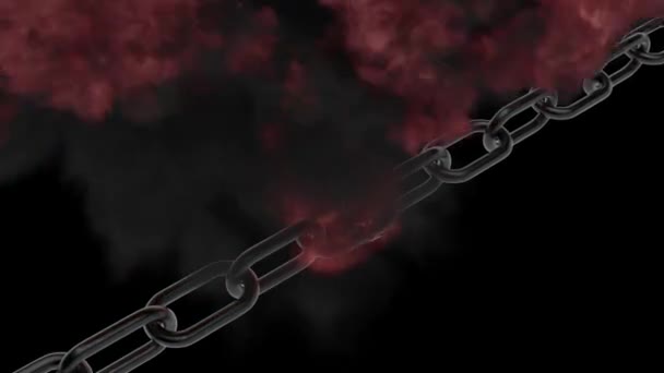 3D metal broken chain with explosion. - Footage, Video
