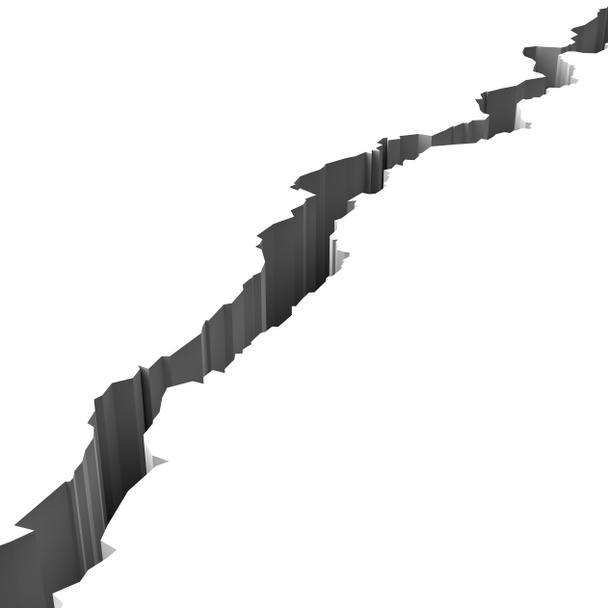 Crack na Ilustração 3D de Superfície Branca
 - Foto, Imagem