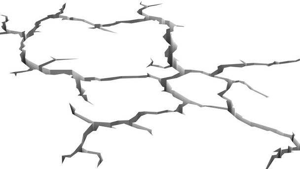 Crack na Ilustração 3D de Superfície Branca
 - Foto, Imagem