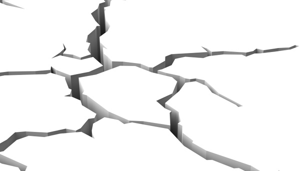 Ρωγμή σε λευκή επιφάνεια 3d απεικόνιση - Φωτογραφία, εικόνα