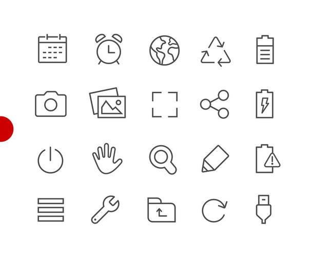 Web & Mobile Icons 3 // Red Point Series - Vector line icons for your digital or print projects - Vector, Image