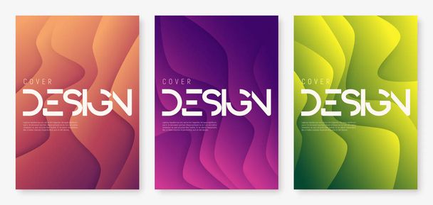 Diseño de cubierta ondulada geométrica de gradiente abstracto, plantilla de folleto
 - Vector, imagen