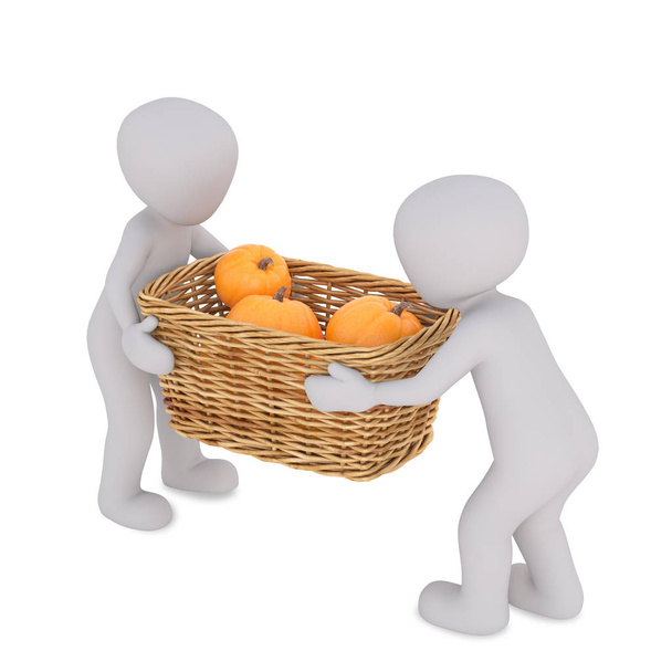 basket with pumpkins for halloween - Photo, Image