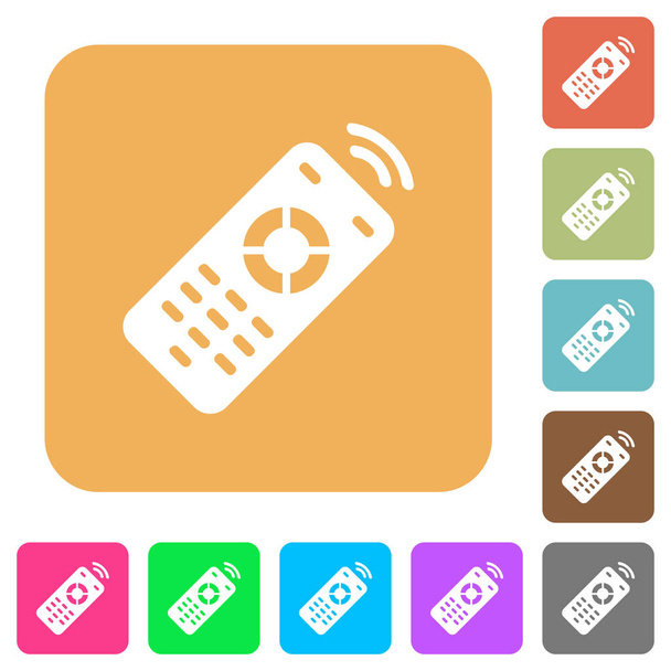 Working remote control flat icons on rounded square vivid color backgrounds. - Vector, Image