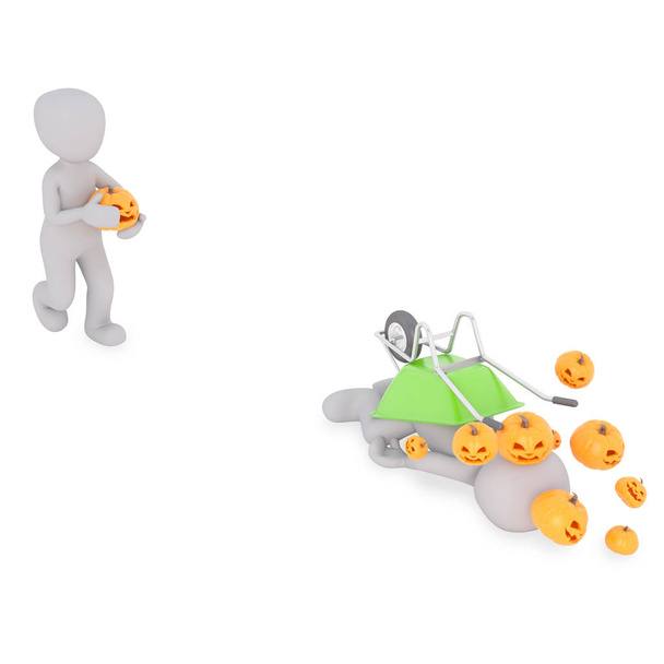 transport de citrouilles dans une brouette
 - Photo, image