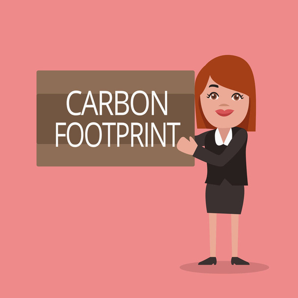 Koncepcionális kézírás szén-dioxid lábnyomról. Üzleti fotó szöveg a tevékenységek eredményeként felszabaduló szén-dioxid mennyisége - Fotó, kép