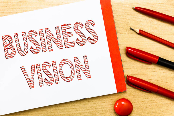 Escritura a mano de texto Business Visión. Concepto que significa hacer crecer su negocio en el futuro basado en sus objetivos
 - Foto, Imagen