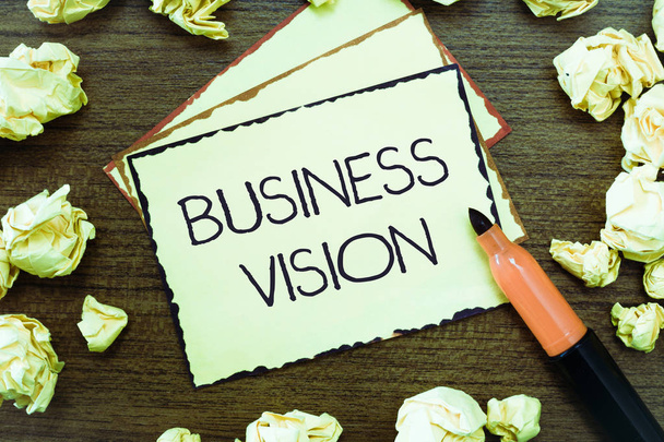 Slovo psaní textu Business Vision. Obchodní koncept pro růst vašeho podnikání v budoucnu na základě vašich cílů - Fotografie, Obrázek
