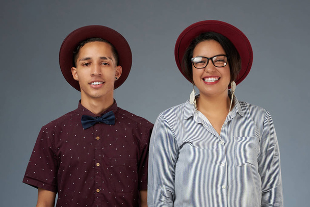 Young couple in hats - Photo, image