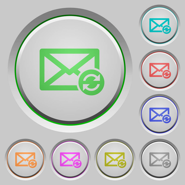 Syncronize mails εικονίδια χρωμάτων σε μη ανακτήσιμες μπουτόν - Διάνυσμα, εικόνα