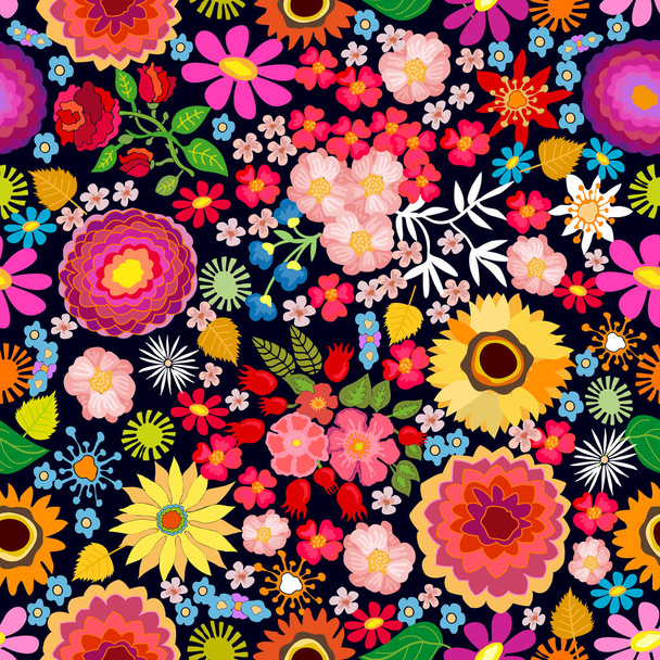 Colorful floral carpet. - Vector, imagen