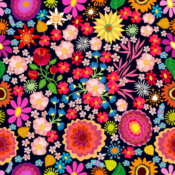 Colorful floral carpet. - Vetor, Imagem