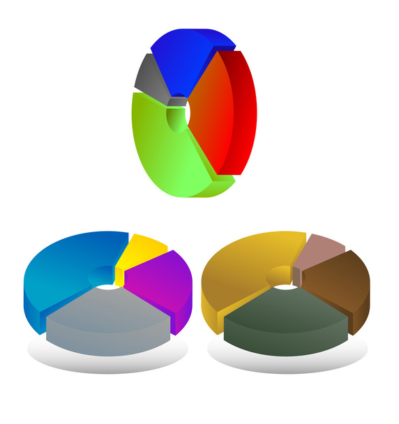 Diagramas de gráfico de pastel
 - Vector, Imagen