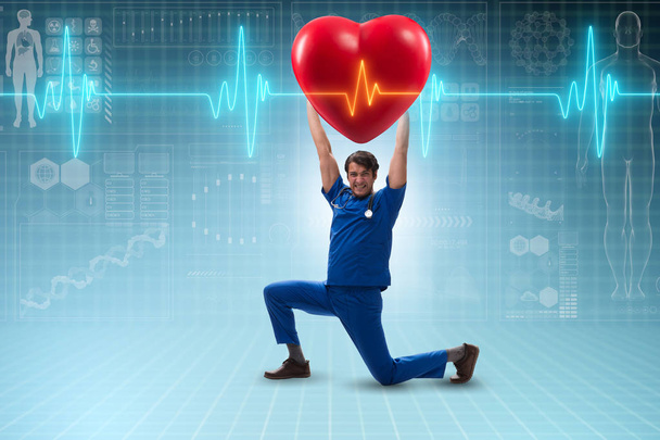 Mann Arzt in der Kardiologie telemedizinisches Konzept - Foto, Bild