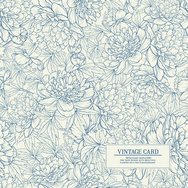 Souvenir card with floral pattern. - Vector, imagen