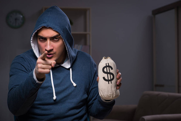 Hacker com saco de dinheiro - Foto, Imagem