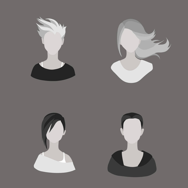 Avatar vektör düz kadın görüntüleri - Vektör, Görsel