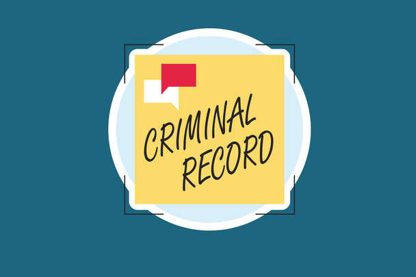 Word writing text Criminal Record. Business concept for profile of a person criminal history with details - Photo, Image