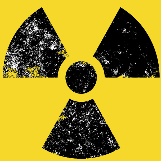 Grunge símbolo de radiación
 - Vector, Imagen