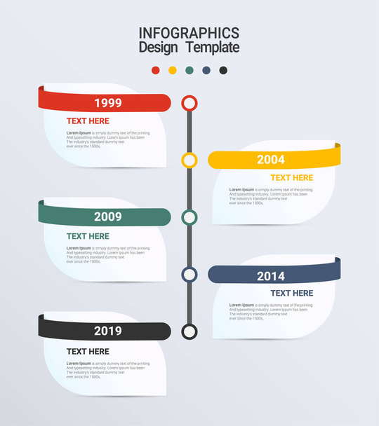 Business process. Infographics Timeline with 3 steps and options. Design template. - Vector, Image