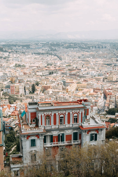 Beautiful streets and courtyards of Naples, historical sites and sculptures of the city. The monuments and architecture of ancient Italy. panorama of the city, species and tourist places. Night and day of the city without tourists. - Photo, image