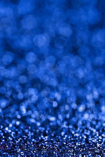 Shiny blue abstract christmas background. Blue glitter. - Foto, afbeelding