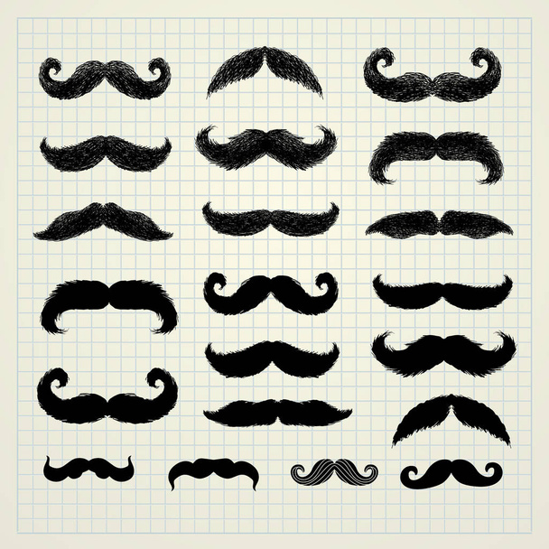 Movember mustache set - Wektor, obraz