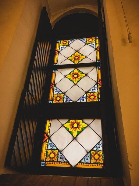 stained glass windows, beautifully shimmering light through a different color glass - Photo, Image