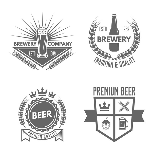 Ensemble d'emblèmes vectoriels isolés de bière et de brasserie
 - Vecteur, image