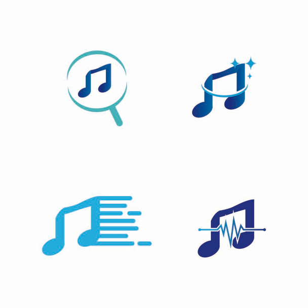 Muzyka logo Projekt element ilustracja prosty symbol Uwaga audio godło - Wektor, obraz