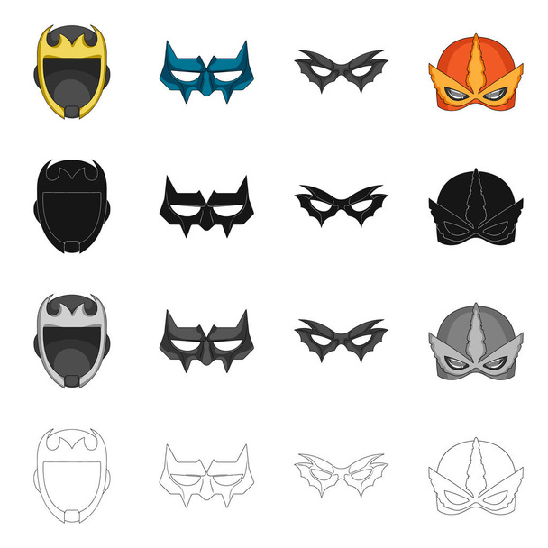 Isolated object of hero and mask icon. Set of hero and superhero vector icon for stock. - Vektori, kuva