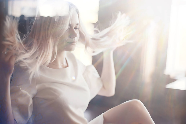 beauty portrait of cute blonde young woman - Zdjęcie, obraz