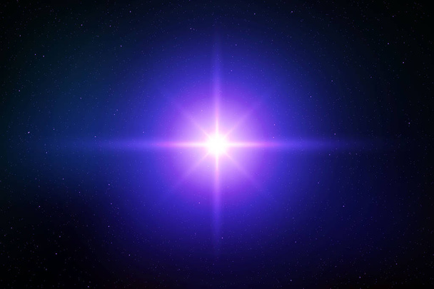 Light flash flare effect of glittering sun or star - Vector, Image