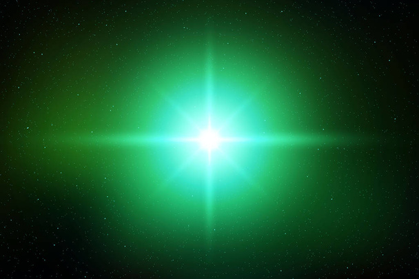 Light flash flare effect of glittering sun or star - Vector, imagen