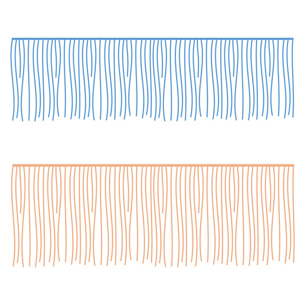 Flecos filas vector prendas componente. Borla de borde de cepillo, ajuste
 - Vector, imagen