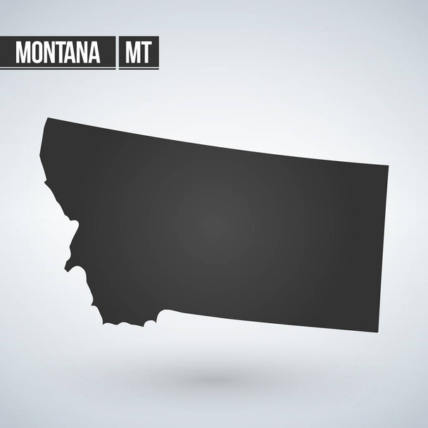 Map of the U.S. state of Montana on a white background - Vector, Image
