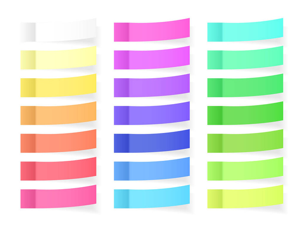 Sticky Paper Notes with Shadow Effect. Blank Color Memo Note Stickers for Posting Isolated on Transparent Background. Vector Illustration. - Vecteur, image