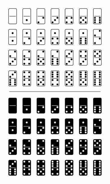 Illustration of black and white complete dominoes sets - Vector, Image