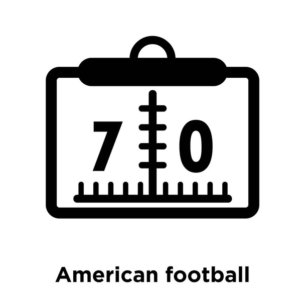 American football scores numbers icon vector isolated on white background, logo concept of American football scores numbers sign on transparent background, filled black symbol - Vector, Image