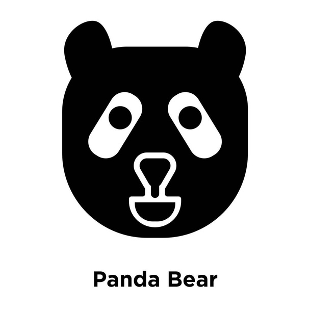 白い背景に、透明な背景にパンダ印のロゴのコンセプトに分離されたパンダのクマのアイコン ベクトルいっぱい黒い記号 - ベクター画像