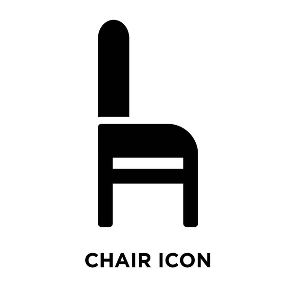 白い背景に、透明な背景に椅子サインのロゴのコンセプトに分離された椅子のアイコン ベクトルいっぱい黒い記号 - ベクター画像